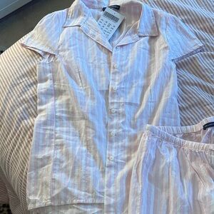 Striped Pink and White Pajamas